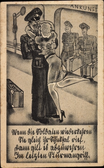 Artist Postcard Soldier of the Wehrmacht, When the soldiers return, their fate immediately calls