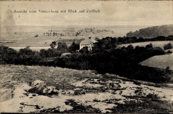 Postcard Zyfflich Kranenburg on the Lower Rhine, landscape view, Vossenberg, view of Zyfflich