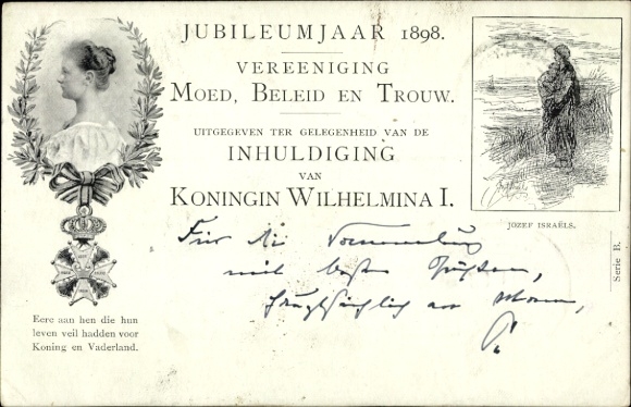 Ganzsachen Ak Königin Wilhelmina der Niederlande, Jubiläum 1898