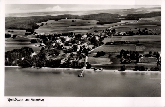 Postcard Breitbrunn Herrsching am Ammersee, aerial photograph