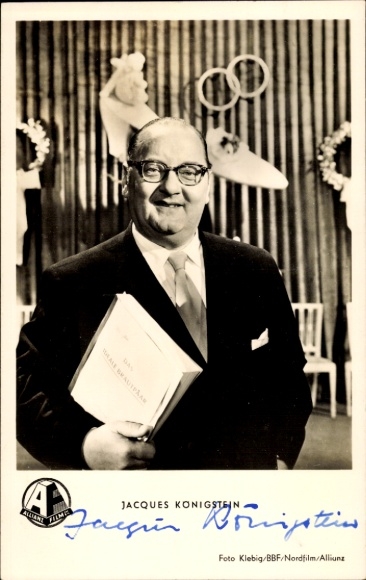 Ak Schauspieler Jacques Königstein, Portrait, Allianz Film, Autogramm