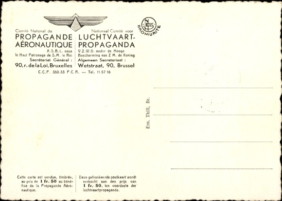 Maximum Ak België, Nationaal Comité voor Luchtvaartpropaganda, Koning Leopold III. in het vliegtuig