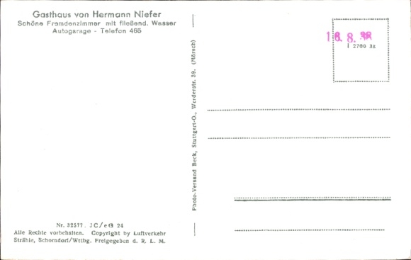 Postcard Notzingen Baden Württemberg, aerial photograph