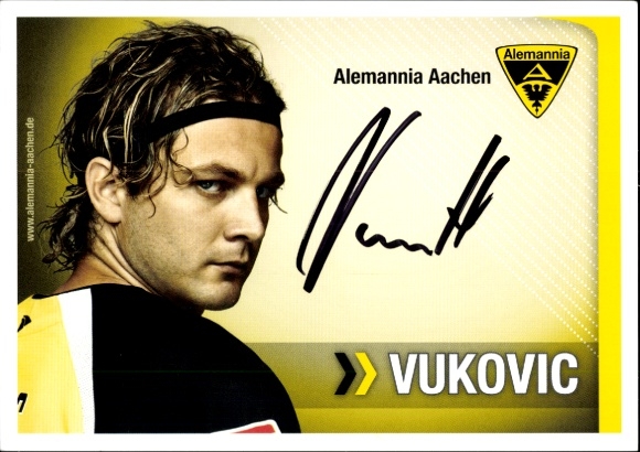 Autogrammkarte Fußballer Hrvoje Vukovic, Alemannia Aachen, Autogramm