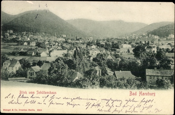 Postcard Bad Harzburg am Harz, view from the Schützenhaus