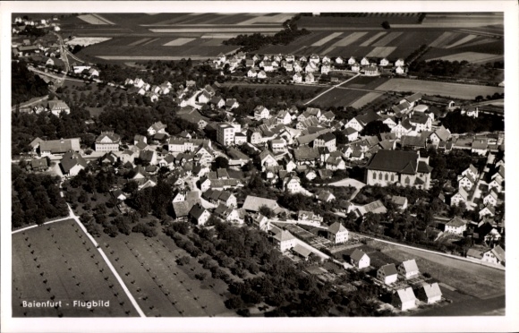 Postcard Baienfurt in Oberschwaben Württemberg, aerial photograph