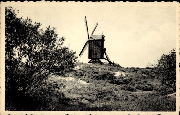 Postcard Koksijde Coxyde sur Mer West Flanders, windmill