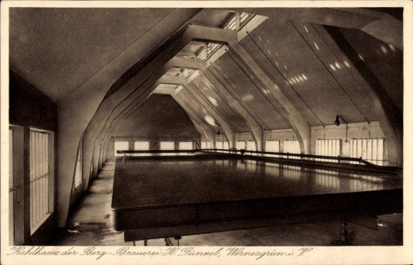 Postcard Wernesgrün Steinberg in Vogtland, cold store of the mountain brewery
