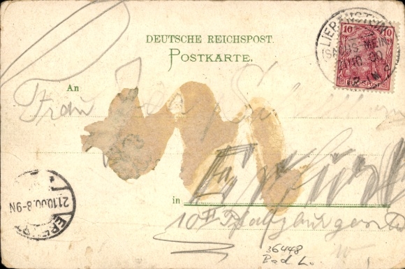Chromo-Litho Bad Liebenstein in the Thuringian Forest, general view, Villa Georg, castle, guesthouse