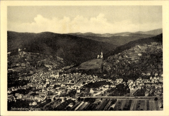 Ak Schriesheim an der Bergstraße, Fliegeraufnahme