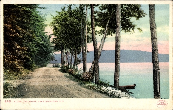 Ak New Hampshire USA, langs de kust, Lake Spofford