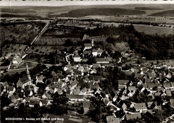 Ak Bödigheim Buchen in het Odenwald Baden, luchtfoto