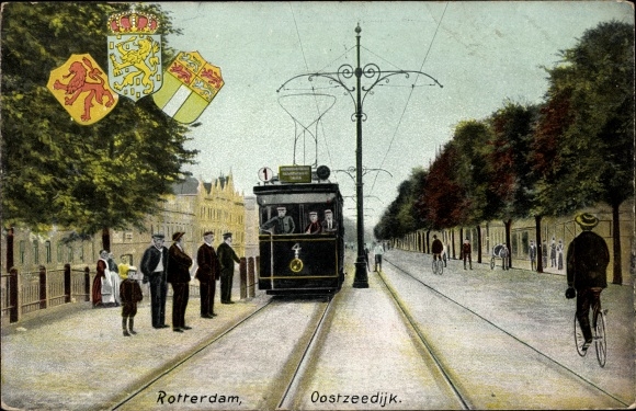 PC Rotterdam South Holland, Ooszeedijk, tram, coat of arms