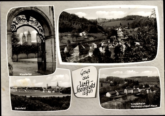 Postcard Urft Kall in the Eifel, monastery gate, children&#39;s home Hermann-Josef-Haus, Steinfeld