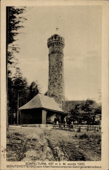 Postcard Bad Münder am Deister, Süntelturm, shelter