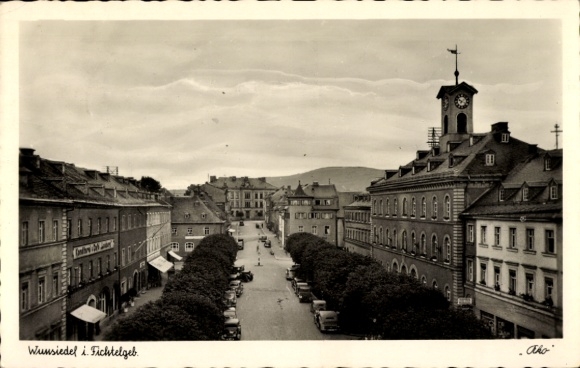 Postcard Wunsiedel in the Fichtelgebirge Upper Franconia, street section