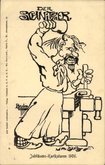 Artist Postcard The Carver, Anniversary Caricatures 1906