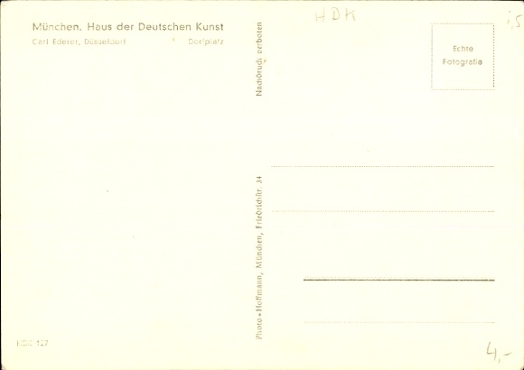 Artist PC Ederer, Carl, village square, man with two horses, HDK 127