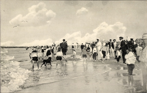 Ak Nordseebad Wangerooge in Ostfriesland, Badegäste am Strand