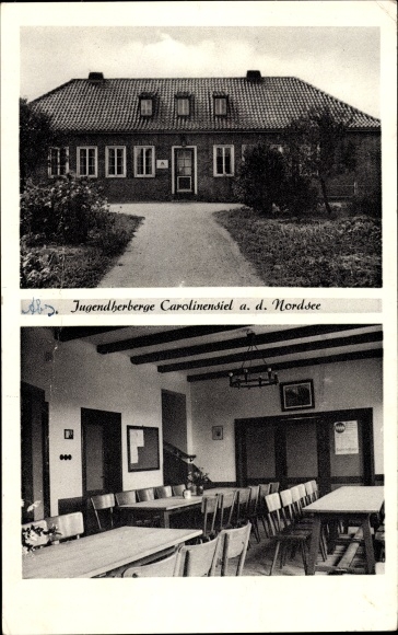 Postcard Nordseebad Carolinensiel Wittmund in Ostfriesland, youth hostel, interior
