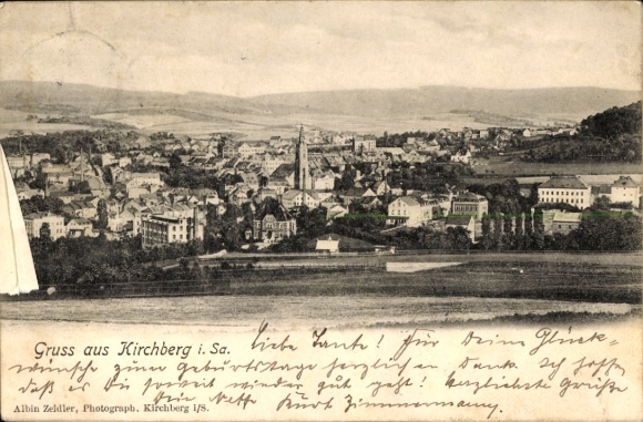 Postcard Kirchberg in Saxony, general view