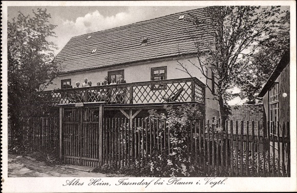 Ansichtkaart Fasendorf Rosenbach Vogtland, oud huis