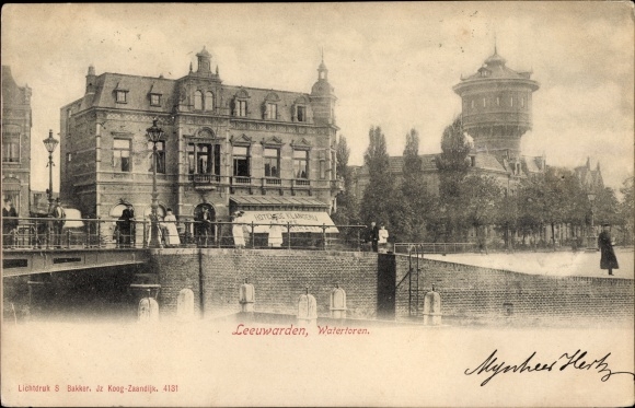 Postcard Leeuwarden Friesland Niederlande, Water Tower