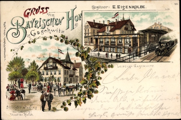 Litho Gaschwitz Markkleeberg in Sachsen, Bayrischer Hof, Inh. E. Eisenkolbe