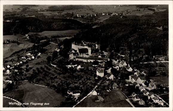 Ak Wolfegg in Württemberg, Fliegeraufnahme