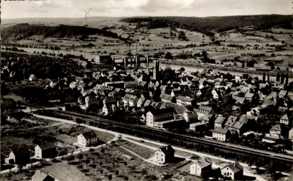 Postcard Kleinwallstadt in Lower Franconia, total view