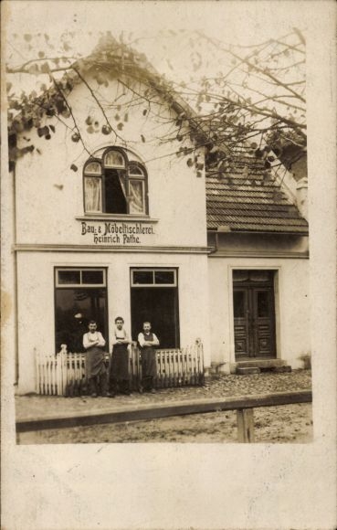 Photo Postcard Sülfeld in Holstein, building and furniture carpentry Heinrich Pathe