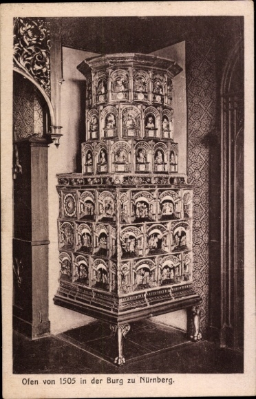 Ak Nürnberg, Bayerische Jubiläums Landesausstellung 1906, Ofen von 1505, Burg zu Nürnberg