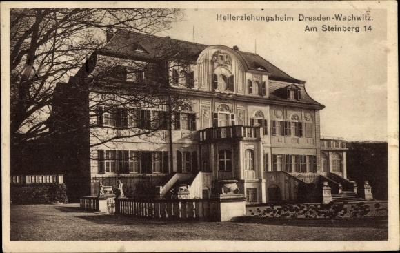 Postcard Dresden Northeast Wachwitz, home for remedial education, Am Steinberg 14