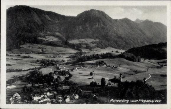 Postcard Ruhpolding in Upper Bavaria, aerial photograph