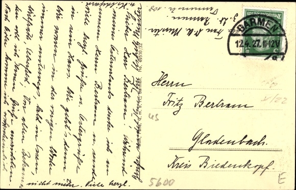 Postcard Barmen Wuppertal, Planetarium