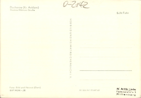 Postcard Ducherow in Vorpommern, Thomas Müntzer-Straße
