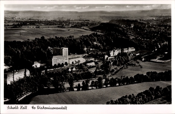 Postcard Schwäbisch Hall in Baden Württemberg, Evangelical Deaconess Institution