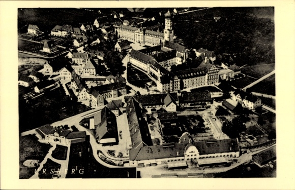 Postcard Ursberg in Schwaben, aerial photograph of St. Joseph's Congregation