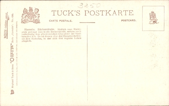 Artist Postcard Flower, C., Hameln in Lower Saxony, Bäckerstrasse