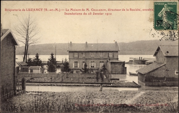 KP Luzancy Seine et Marne, Briqueterie, La Maison de M. Chalamon, Powodzie 1910