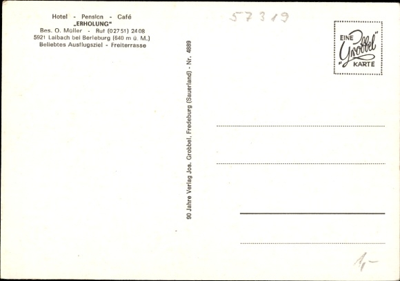 Postcard Laibach Bad Berleburg, Hotel Recreation