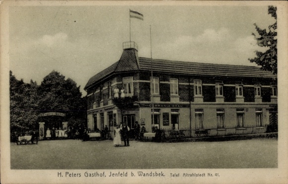 Ansichtkaart Hamburg Wandsbek Jenfeld, H. Peters Gasthof