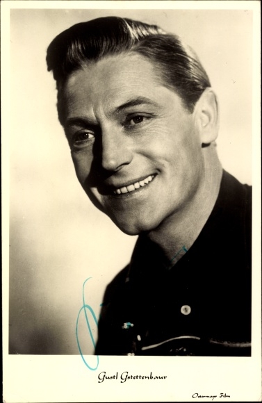 Postcard actor Gustl Stark-Gstettenbaur, portrait, autograph