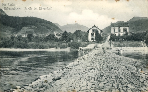 Postcard Rhöndorf Bad Honnef am Rhein, town view, houses, Siebengebirge