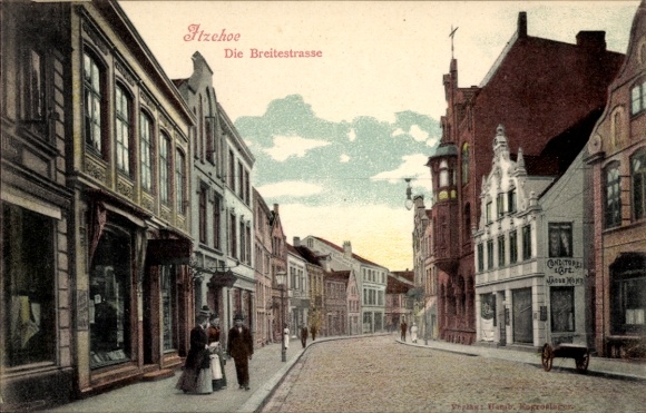 Ak Itzehoe in Holstein, Breitestraße, Geschäfte
