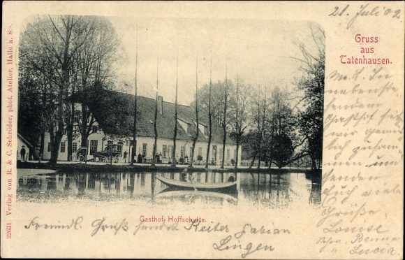 Ak Tatenhausen Halle in Nordrhein Westfalen, Gasthof Hoffschulte, Ruderboot