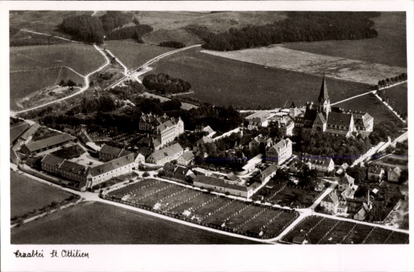 Postcard Sankt Ottilien Eresing in Upper Bavaria, Archabbey of Sankt Ottilien, aerial photograph