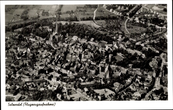 Ak Salzwedel in der Altmark, Luftaufnahme