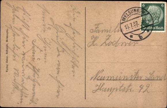 Postcard Melsungen in Hesse, view of the Lindenberg
