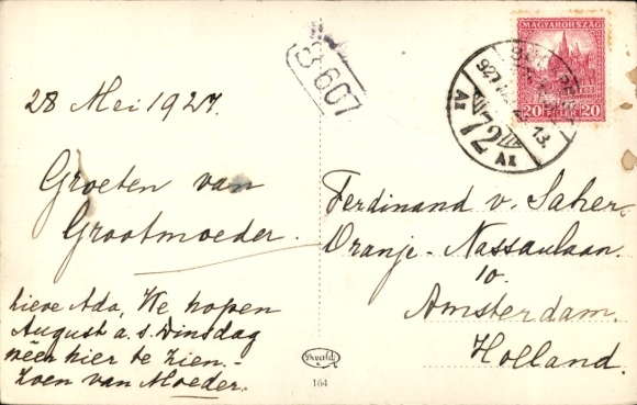 Postcard Margitsziget Margaret Island Budapest Hungary, Margaret Bridge, steamboat on the Danube